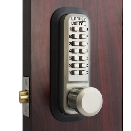 Lockey Mechanical Keyless Lock W/ Passage Single Combination Satin Nickel 2830-SN